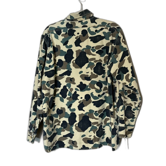 Woolrich Mens Long Sleeve Shirt Heavy Cotton Duck Camo Rugged READ XL Hunting - Picture 3 of 11